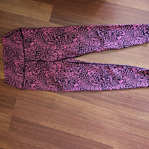 CARBON38 SET Electric Pink Swirly Leopard Print Leggings & Sports Bra~ Med, NWOT - Picture 6 of 14
